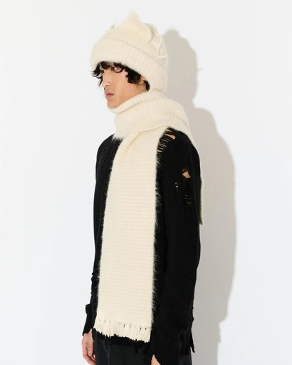 ALPACA CHUNKY EARS BEANIE SCARF