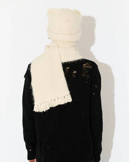 ALPACA CHUNKY EARS BEANIE SCARF