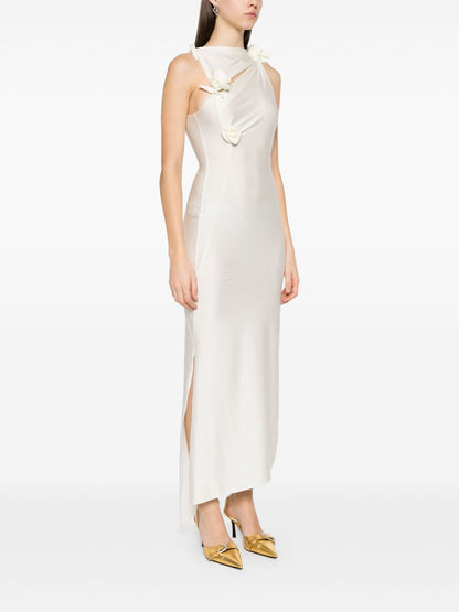 COPERNI KNITTED ASYMMETRIC FLOWER GOWN