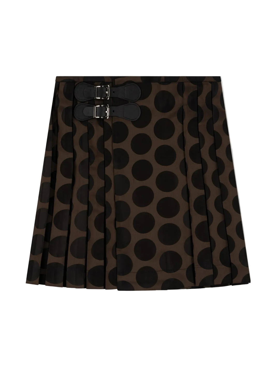 CHARLES JEFFREY LOVERBOY  MINI KILT IN BROWN POLKA DOT_BROWN