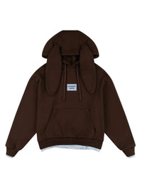 CHARLES JEFFREY LOVERBOY RABBIT EARS HOODY IN BROWN LIGHT BLUE_BROWN