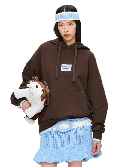 CHARLES JEFFREY LOVERBOY RABBIT EARS HOODY IN BROWN LIGHT BLUE_BROWN