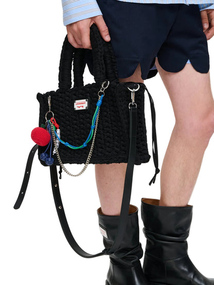 CHARLES JEFFREY LOVERBOY NANA BAG WITH APPLE CHARM_BLACK