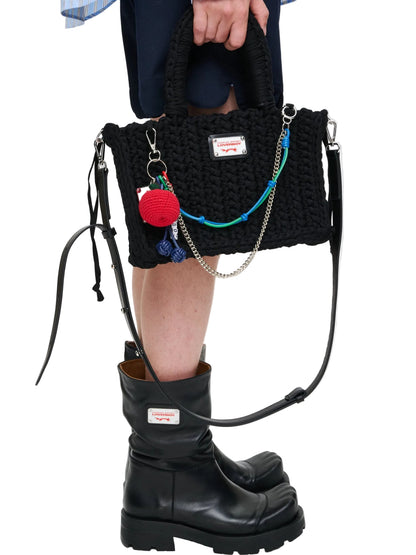 CHARLES JEFFREY LOVERBOY NANA BAG WITH APPLE CHARM_BLACK