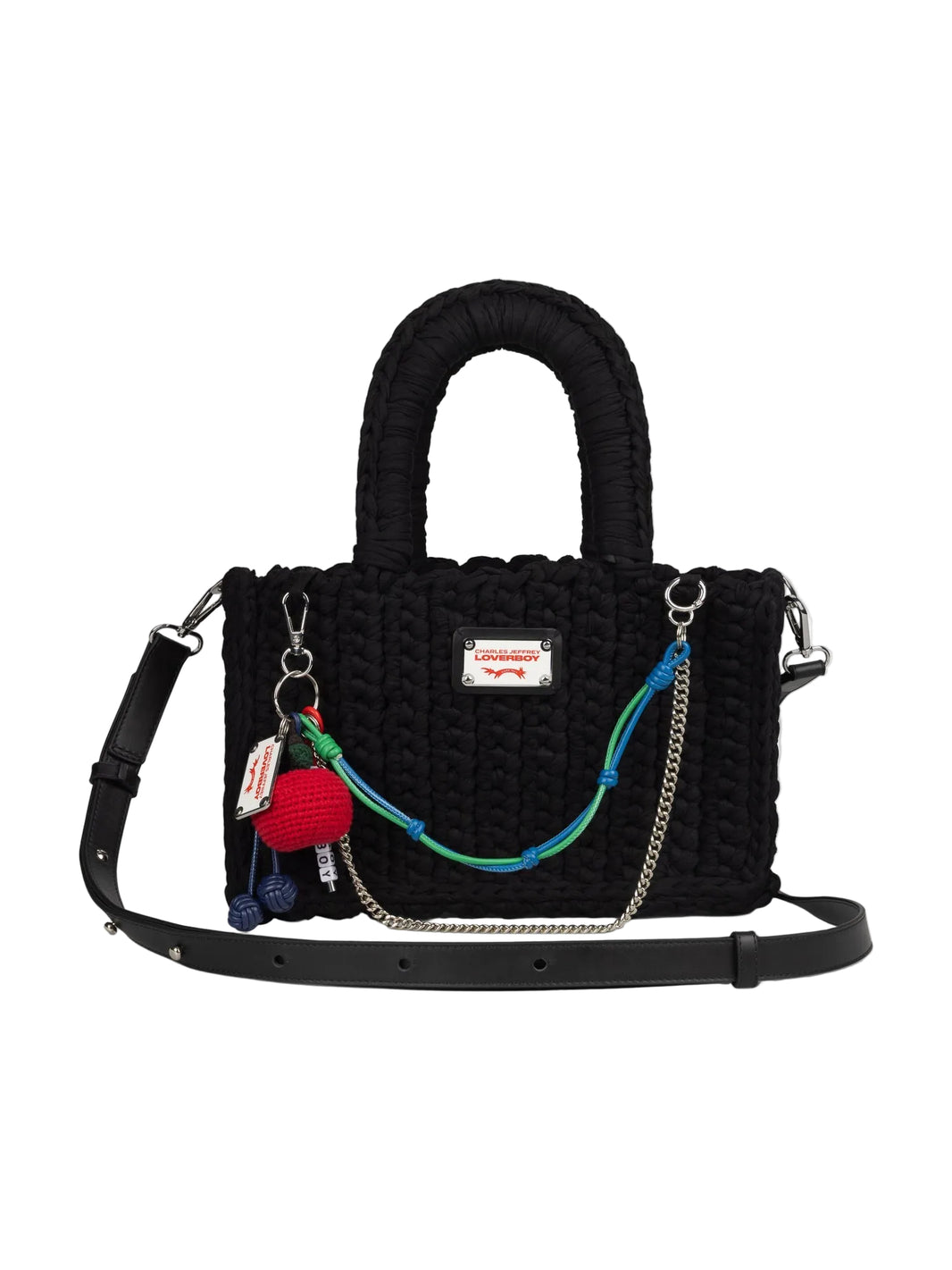 CHARLES JEFFREY LOVERBOY NANA BAG WITH APPLE CHARM_BLACK