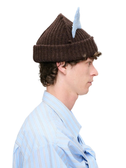 CHARLES JEFFREY LOVERBOY CHUNKY EARS BEANIE_BROWN LIGHT BLUE