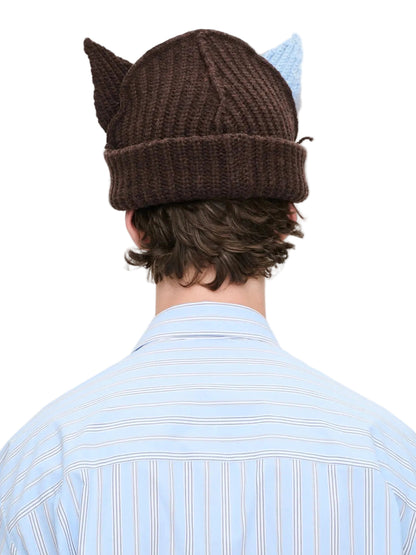CHARLES JEFFREY LOVERBOY CHUNKY EARS BEANIE_BROWN LIGHT BLUE