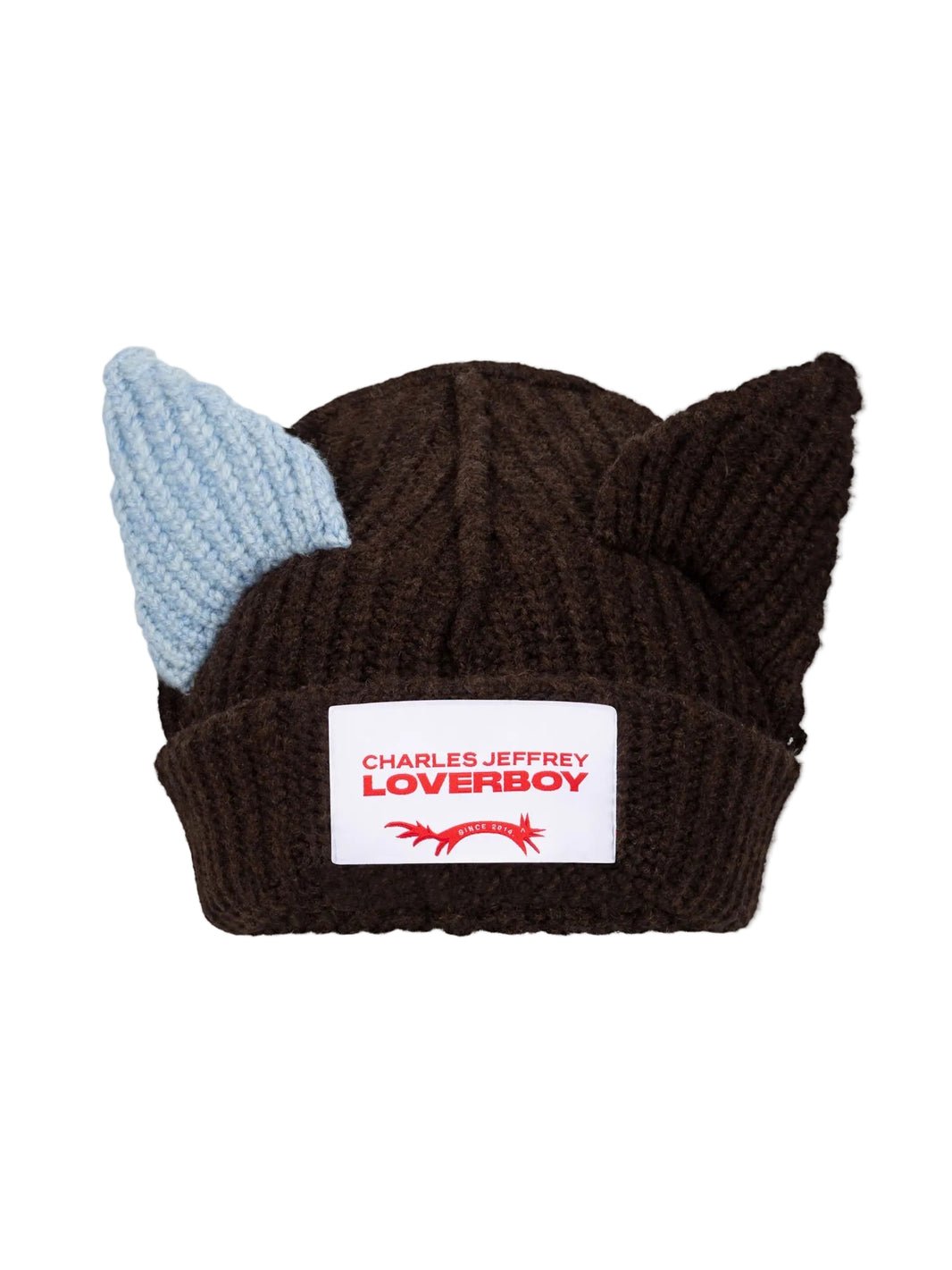 CHARLES JEFFREY LOVERBOY CHUNKY EARS BEANIE_BROWN LIGHT BLUE