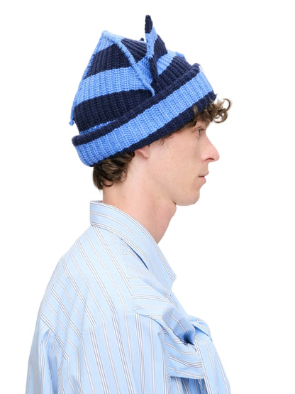 CHARLES JEFFREY LOVERBOY CHUNKY EARS BEANIE_BLUE NAVY STRIPE