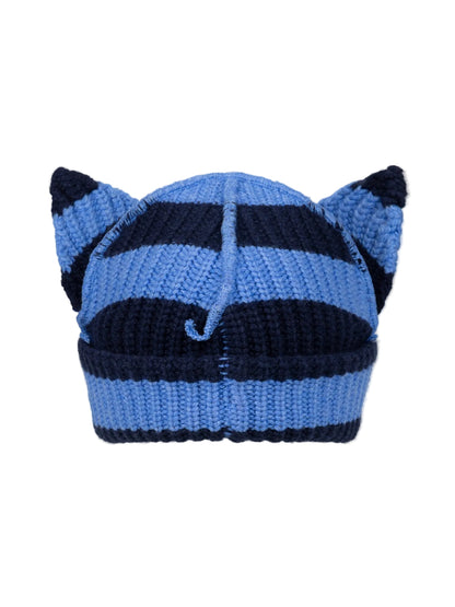 CHARLES JEFFREY LOVERBOY CHUNKY EARS BEANIE_BLUE NAVY STRIPE