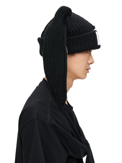 CHARLES JEFFREY LOVERBOY CHUNKY RABBIT BEANIE_BLACK/WHITE
