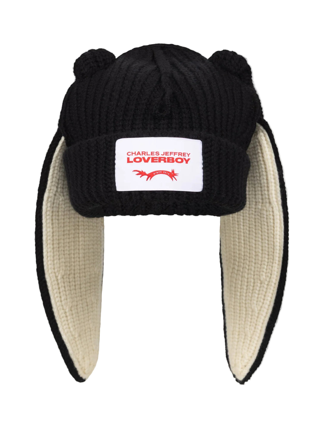 CHARLES JEFFREY LOVERBOY CHUNKY RABBIT BEANIE_BLACK/WHITE