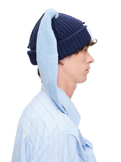 CHARLES JEFFREY LOVERBOY CHUNKY RABBIT BEANIE_NAVY LIGHT BLUE