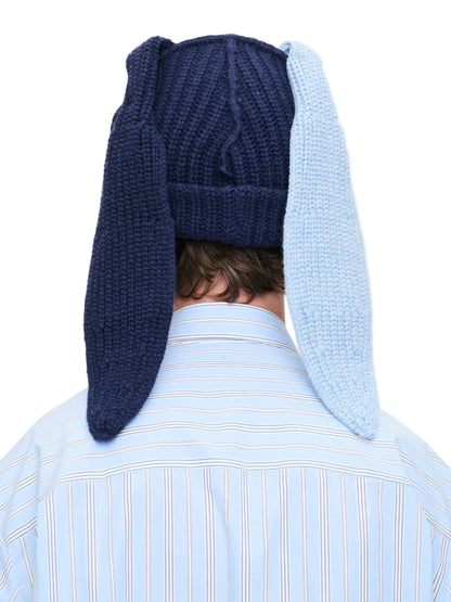 CHARLES JEFFREY LOVERBOY CHUNKY RABBIT BEANIE_NAVY LIGHT BLUE