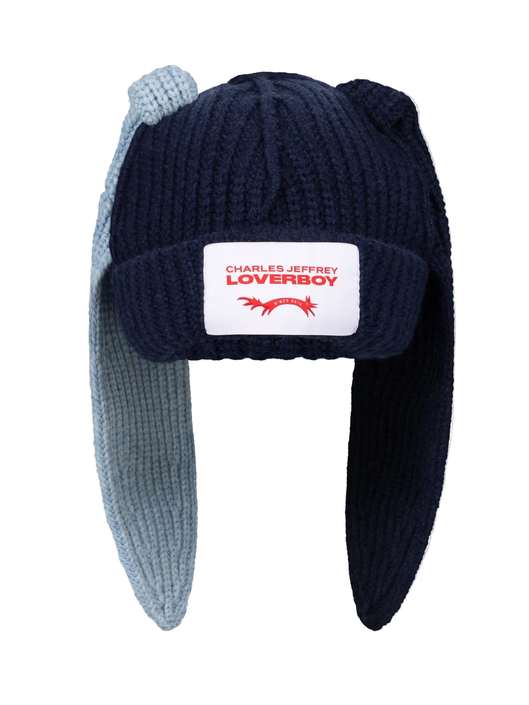 CHARLES JEFFREY LOVERBOY CHUNKY RABBIT BEANIE_NAVY LIGHT BLUE