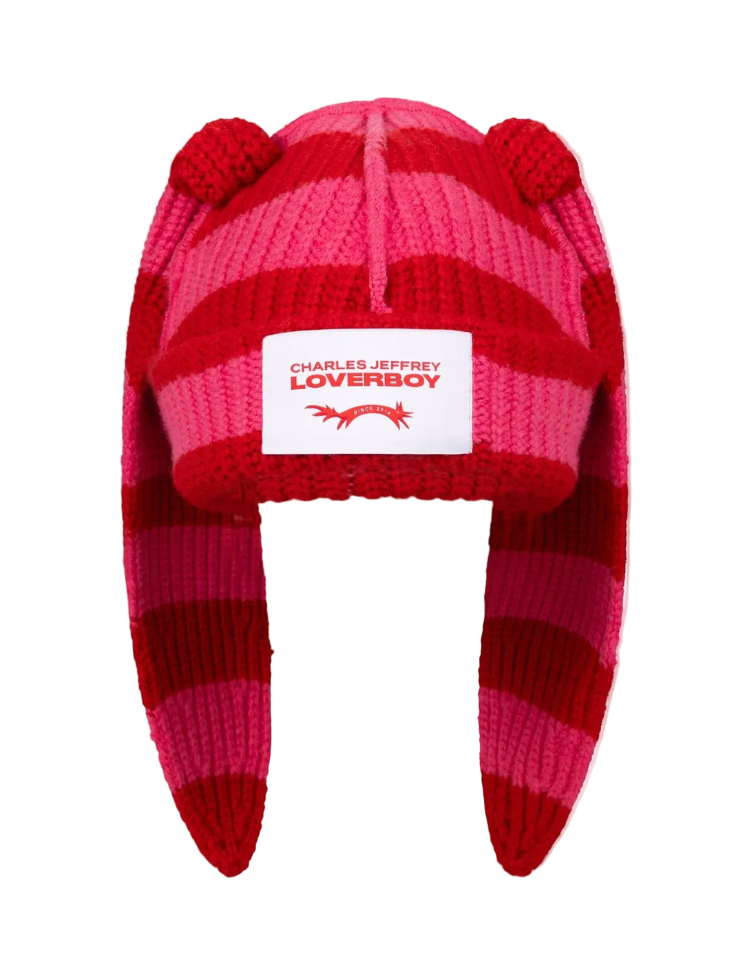 CHARLES JEFFREY LOVERBOY CHUNKY RABBIT BEANIE_RED STRIPE