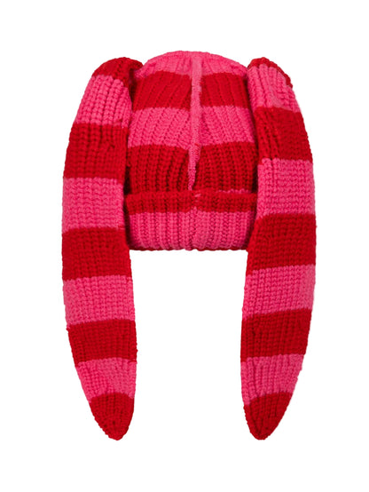 CHARLES JEFFREY LOVERBOY CHUNKY RABBIT BEANIE_RED STRIPE