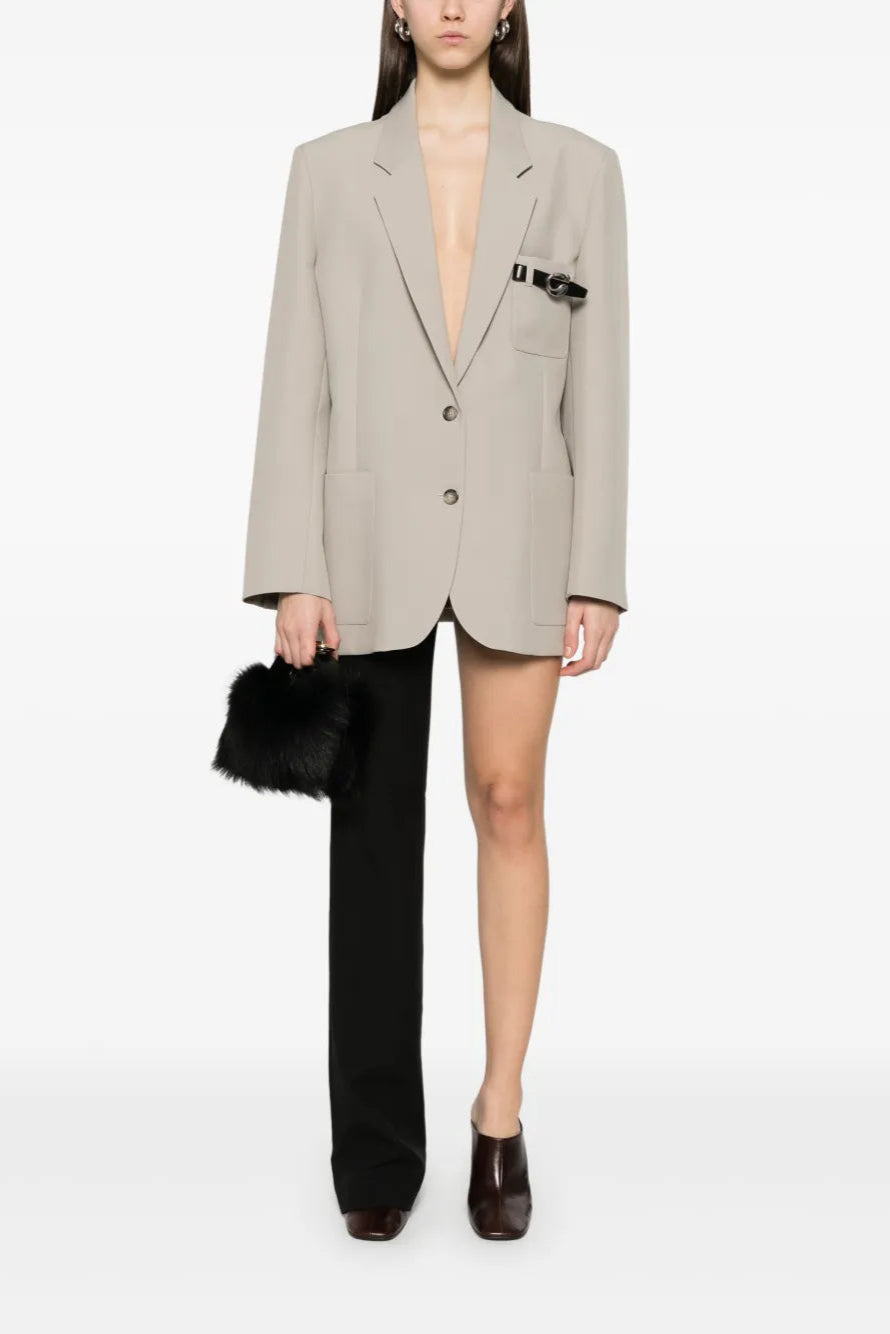COPERNI WOVEN BELTED POCKET TAILORED JACKET