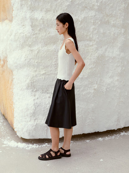 LOW CLASSIC LACE EDGE SLEEVELESS KNIT_WHITE