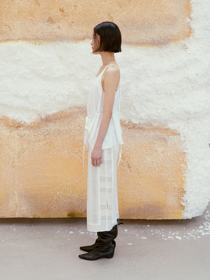 LOW CLASSIC FLARED SLEEVELESS TOP_WHITE