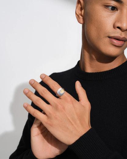 Tom Wood Mined Ring Large Diamond