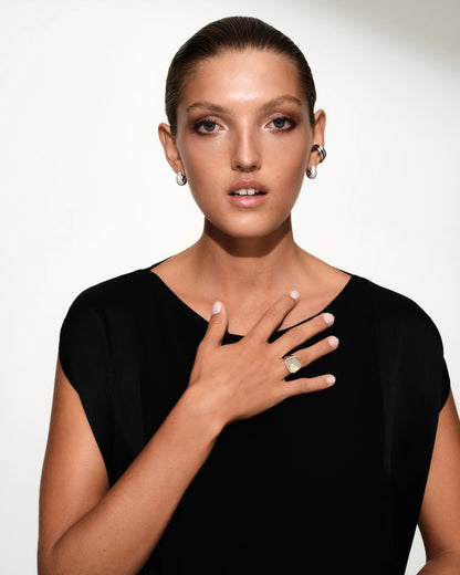 Tom Wood Mined Ring Large Diamond