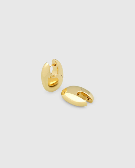 Tom Wood Pebble Hoops Medium Gold