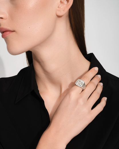 TOM WOOD QUILT RING_SILVER