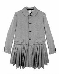 COMME DES GARÇONS COMME DES GARÇONS HOUNDSTOOTH PLEATED HEM TAILORED JACKET