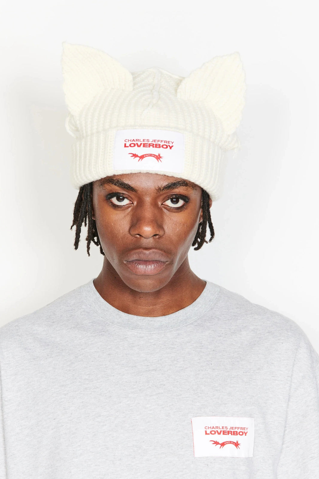 CHARLES JEFFREY LOVERBOY CHUNKY EARS BEANIE_WHITE