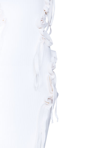 COPERNI RIBBED KNIT FLORAL APPLIQUÉ MIDI DRESS_WHITE