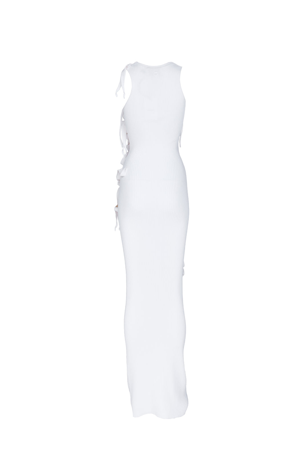 COPERNI RIBBED KNIT FLORAL APPLIQUÉ MIDI DRESS_WHITE