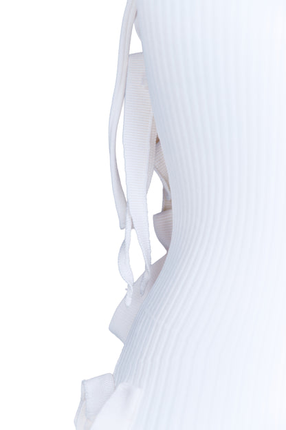 COPERNI RIBBED KNIT FLORAL APPLIQUÉ MIDI DRESS_WHITE