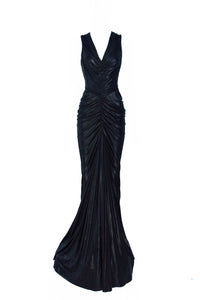 RICK OWENS KNIT DRESS POPPY GOWN_BLACK