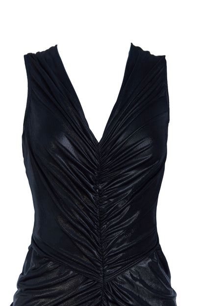 RICK OWENS KNIT DRESS POPPY GOWN_BLACK