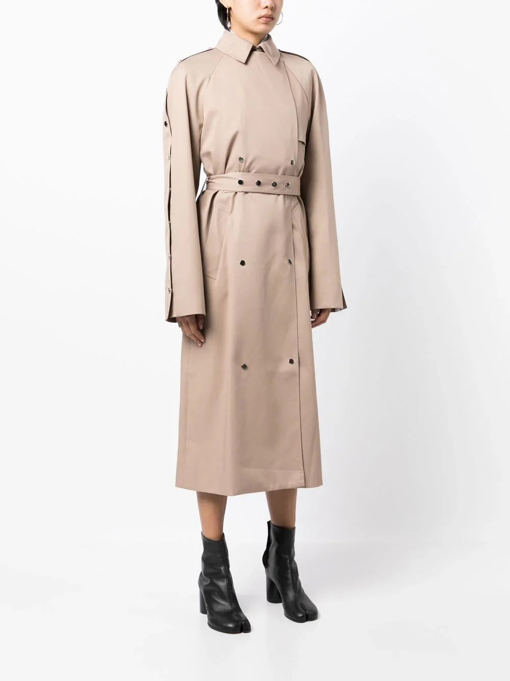 Rokh CT MULTI RIVET BUTTON TRENCH COAT Beige