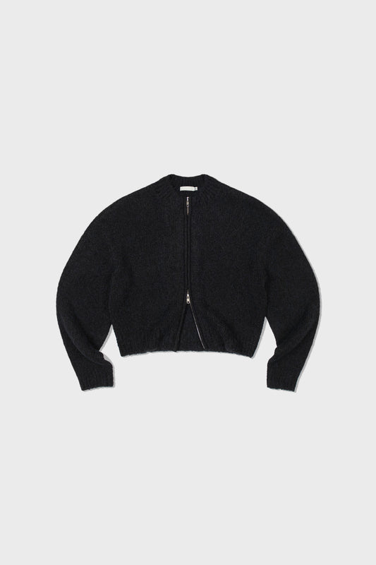 LOW CLASSIC ALPACA ZIP-UP CARDIGAN_BLACK