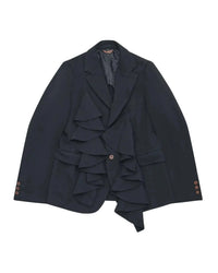 CDG BLACK ASYMMETRIC RUFFLE JACKET_BLACK