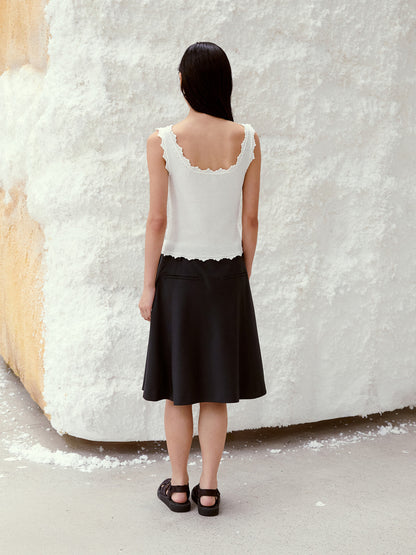 LOW CLASSIC LACE EDGE SLEEVELESS KNIT_WHITE