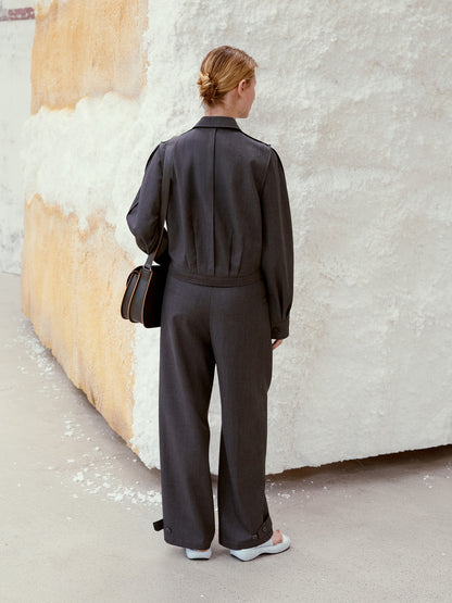 LOW CLASSIC PINCHED SHIRT JACKET_MELANGE GREY