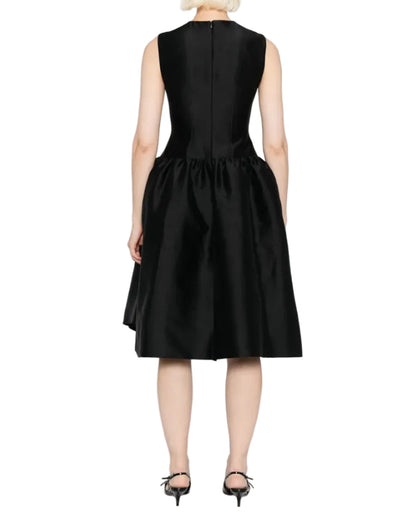 SMOCKED PANEL EVENING DRESS