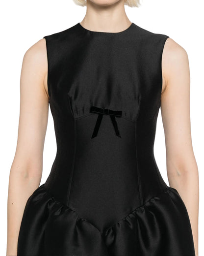 SMOCKED PANEL EVENING DRESS