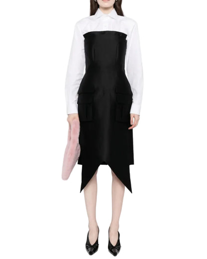 TRIANGULAR HEM STRAPLESS DRESS