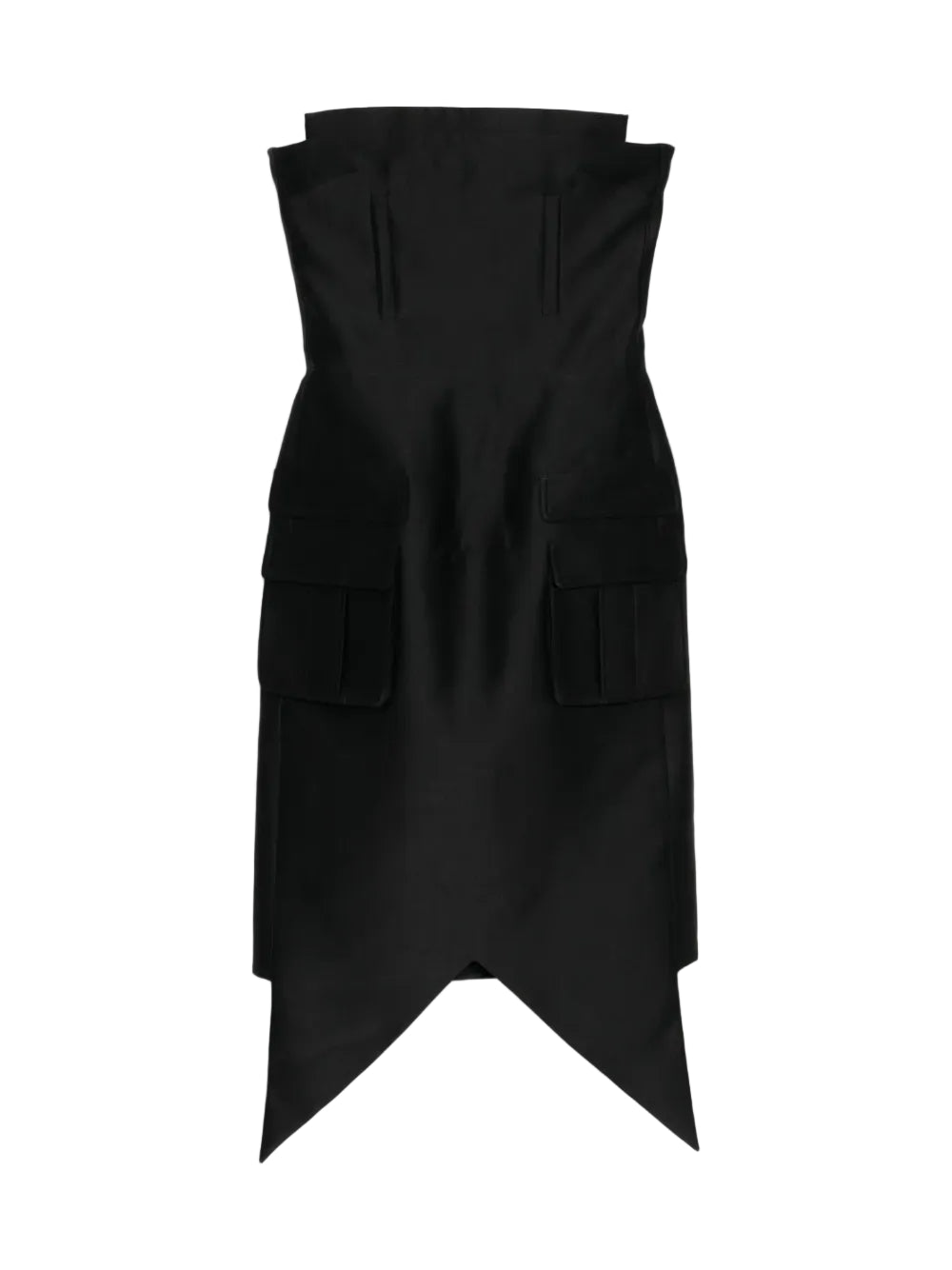 TRIANGULAR HEM STRAPLESS DRESS