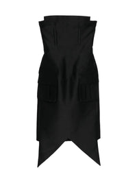 TRIANGULAR HEM STRAPLESS DRESS