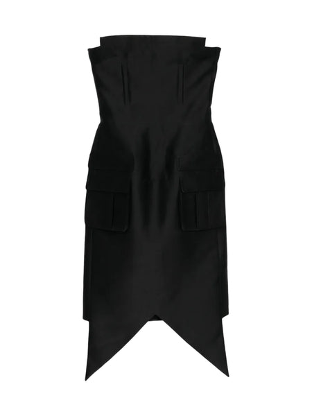 TRIANGULAR HEM STRAPLESS DRESS