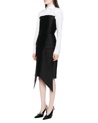 TRIANGULAR HEM STRAPLESS DRESS