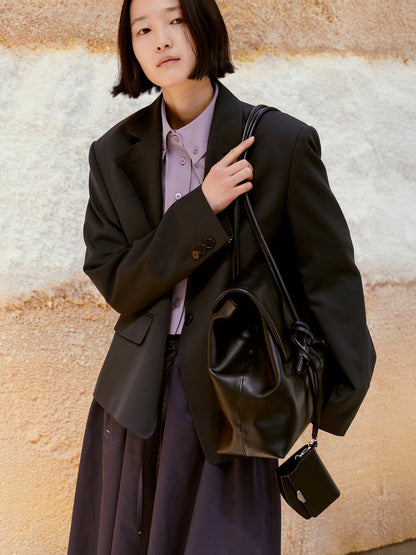 LOW CLASSIC HARICOT FLAP BAG_BLACK
