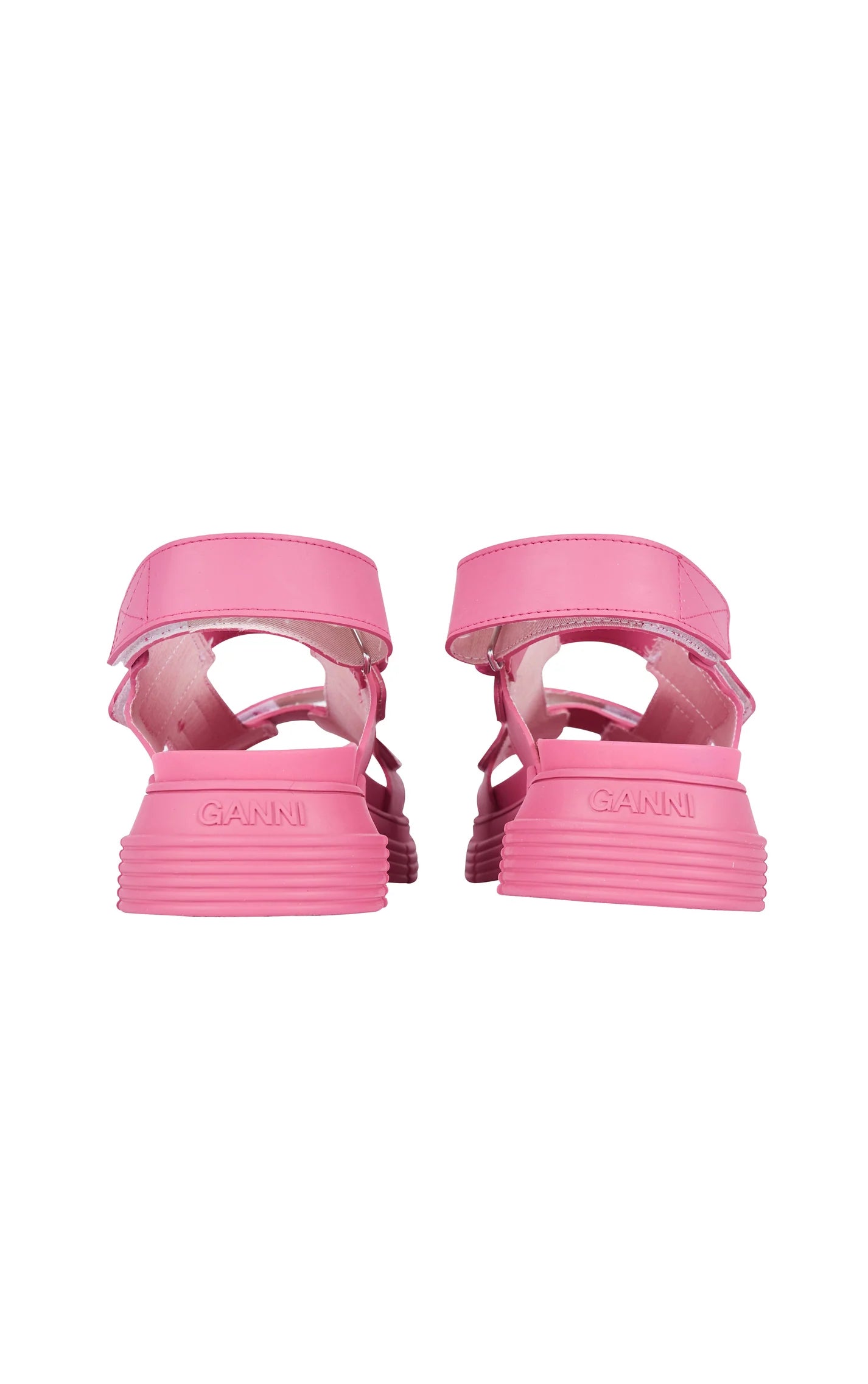 Ganni Rubber Sandals Shocking Pink