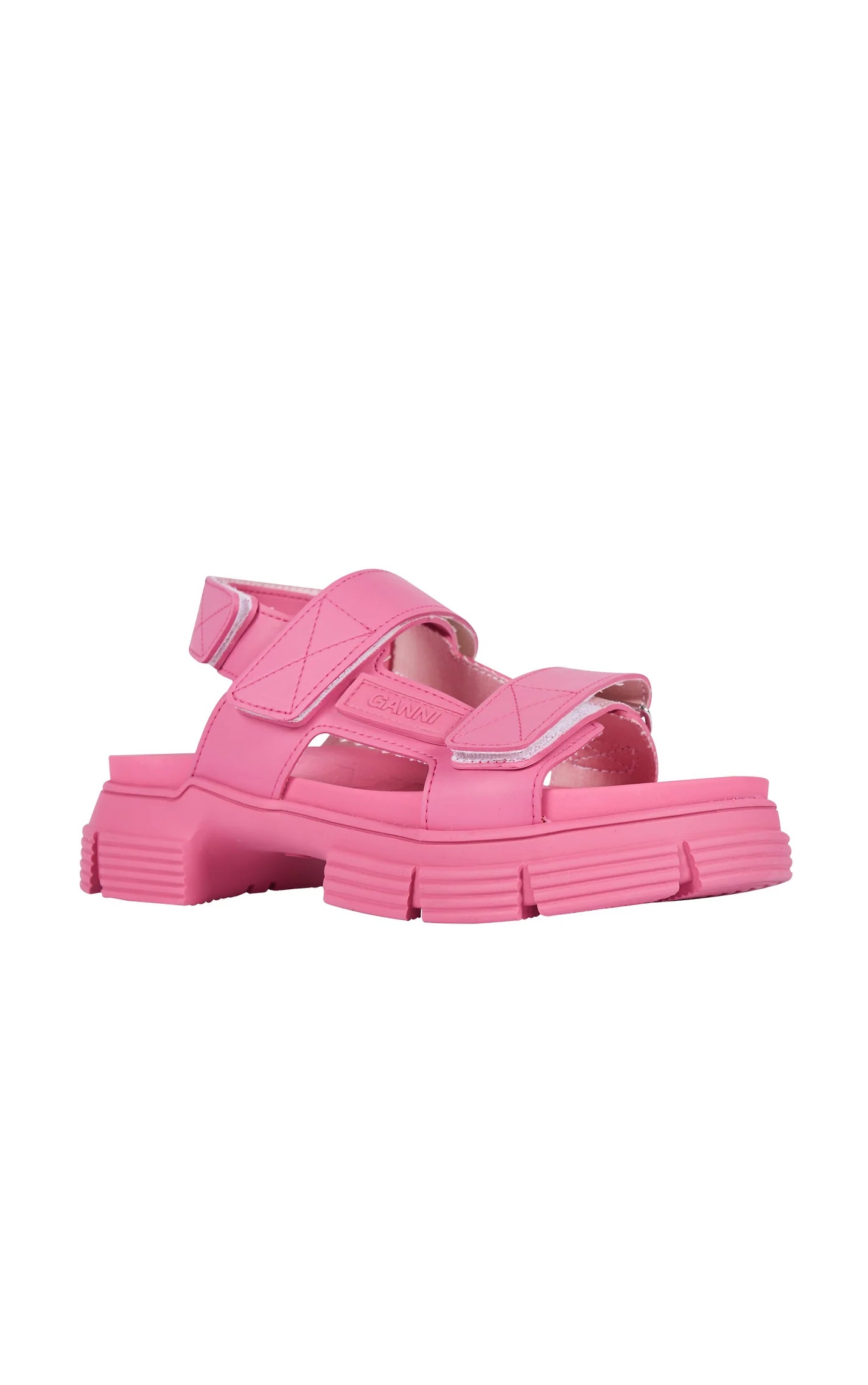 Ganni Rubber Sandals Shocking Pink